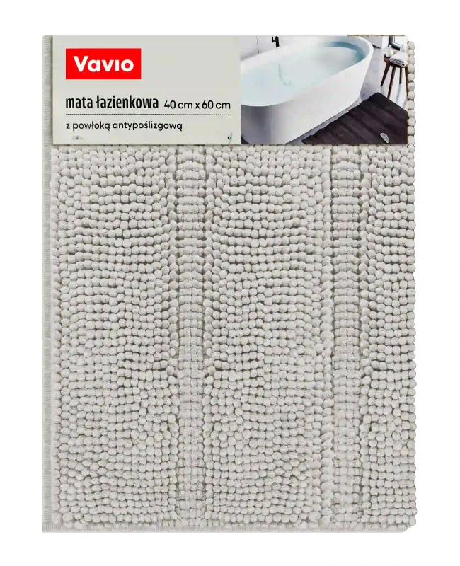 Mata łazienkowa z antypoślizgową powłoką 40x60cm, szara 1550 GSM