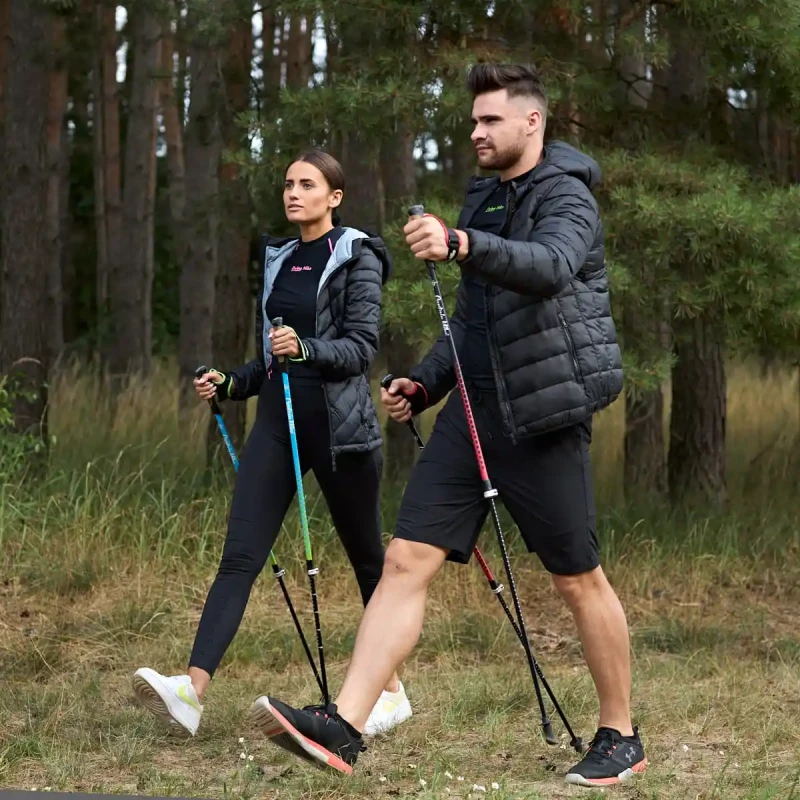 Lekkie kijki do chodzenia, NORDIC WALKING regulacja, aluminium lotnicze ZESTAW