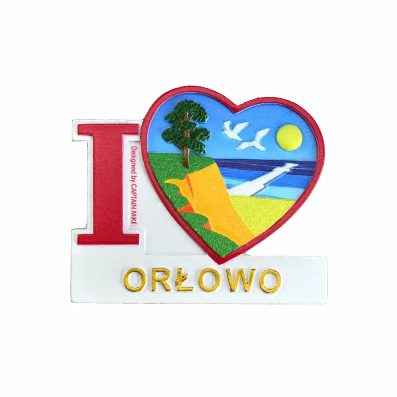 Magnes na lodówkę Pamiątka Serce I LOVE ORŁOWO Captain Mike