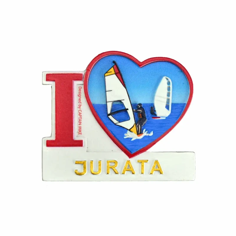 Magnes na lodówkę Pamiątka Serce I LOVE JURATA Captain Mike