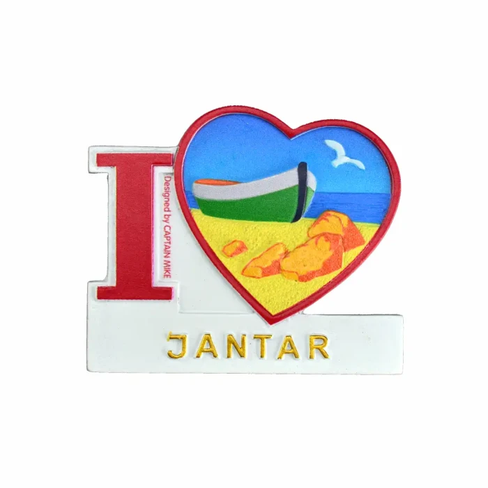 Magnes na lodówkę Pamiątka Serce I LOVE JANTAR Captain Mike