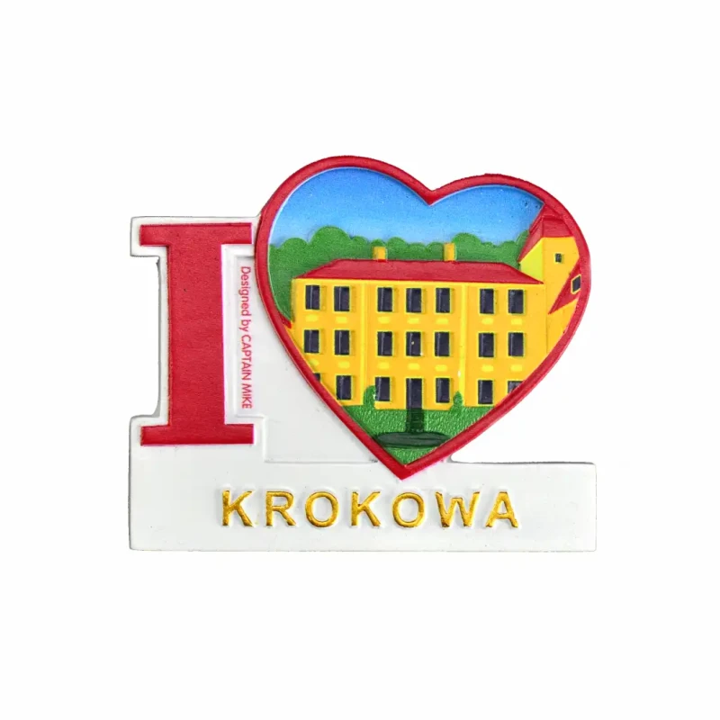 Magnes na lodówkę Pamiątka Serce I LOVE KROKOWA Captain Mike
