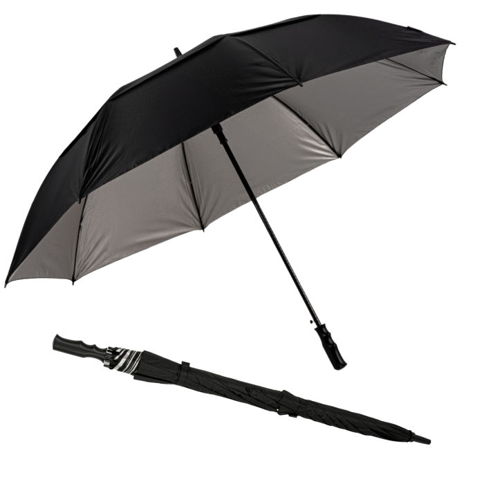 Parasol długi czarny półautomatyczny 30" DUŻY Captain Mike
