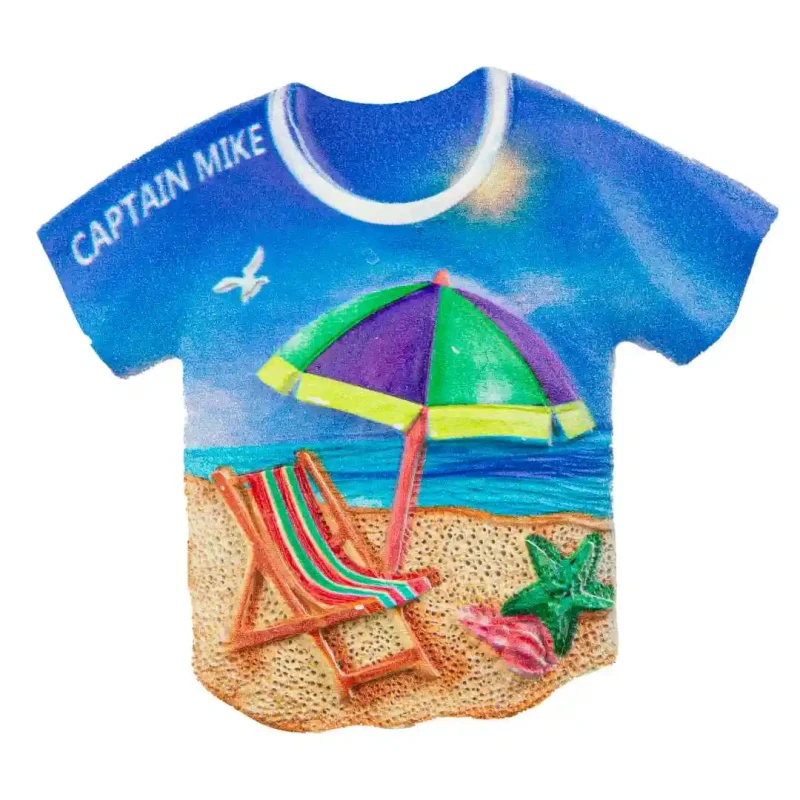 Magnes pamiątka z wakacji znad morza t-shirt Captain Mike