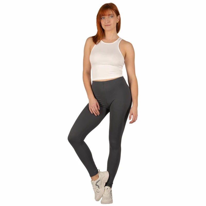 Legginsy damskie z wysokim stanem szare klasyczne