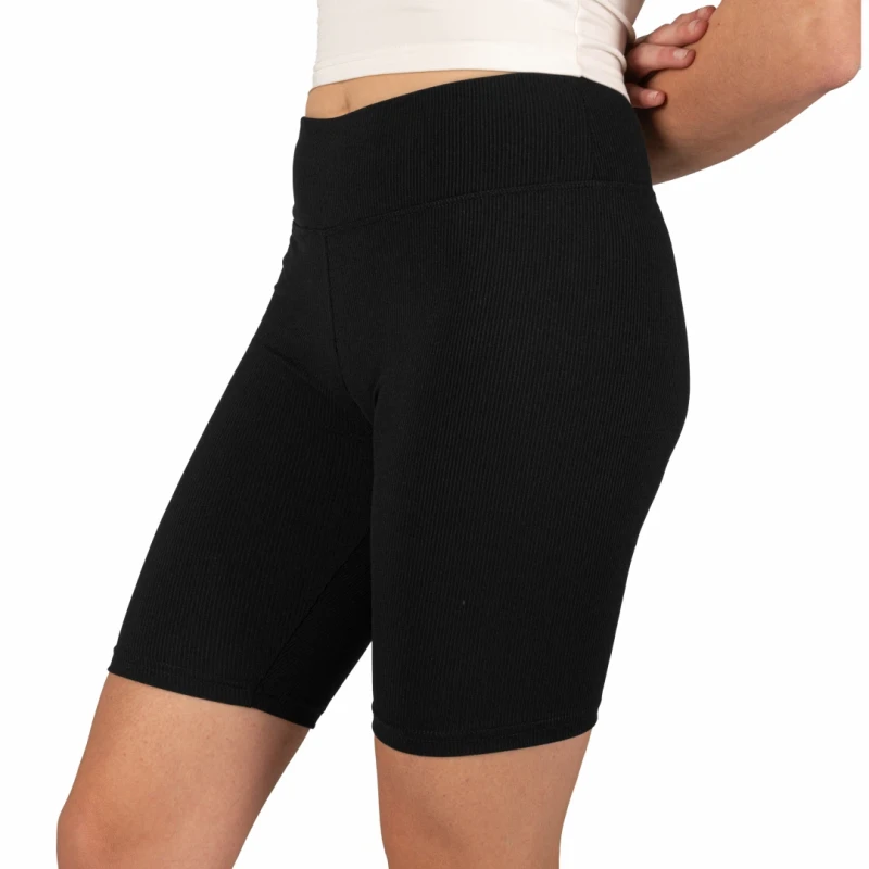 Legginsy kolarki damskie wysoki stan w prążek czarne