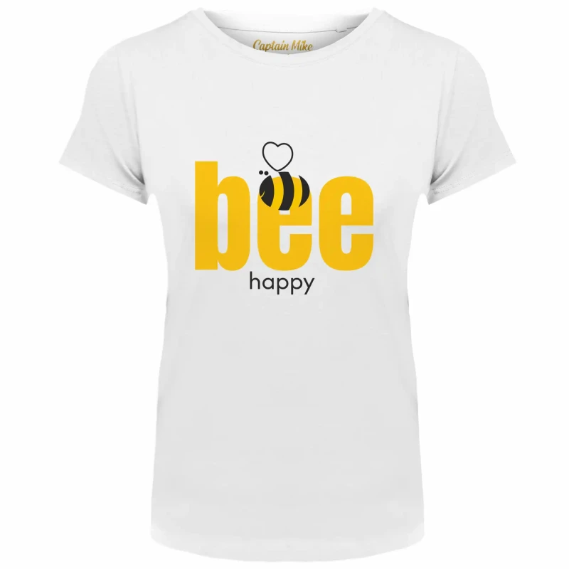 T-SHIRT damski koszulka biała z nadrukiem TURECKA BAWEŁNA Captain Mike