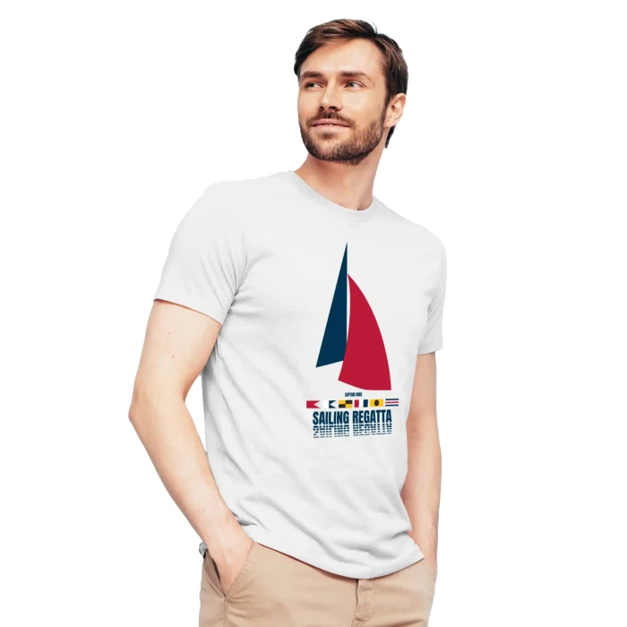 Koszulka męska BAWEŁNA TURECKA T-shirt SAILING REGATTA Captain Mike