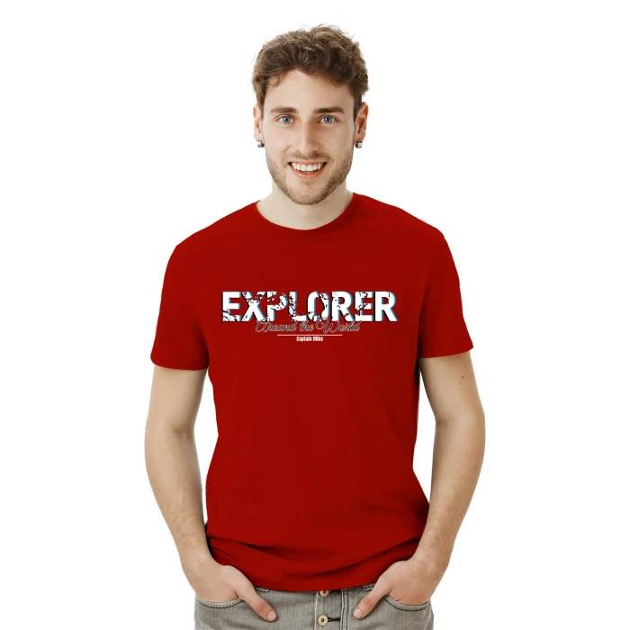 Koszulka męska BAWEŁNA TURECKA z nadrukiem, T-shirt Captain Mike 