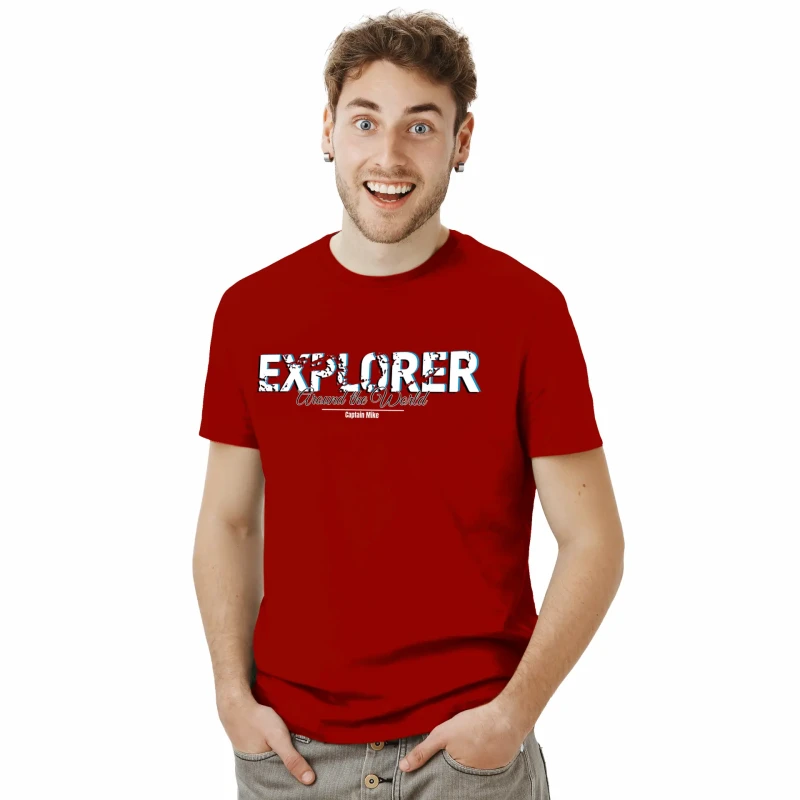 Koszulka męska BAWEŁNA TURECKA z nadrukiem, T-shirt Captain Mike