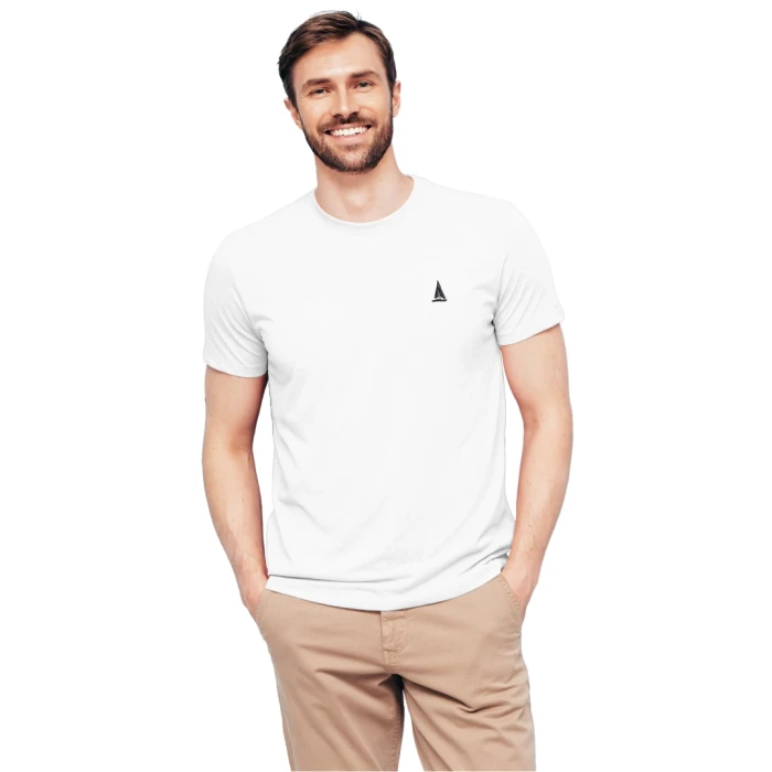 T-shirt męski biały  CAPTAIN'S LINE