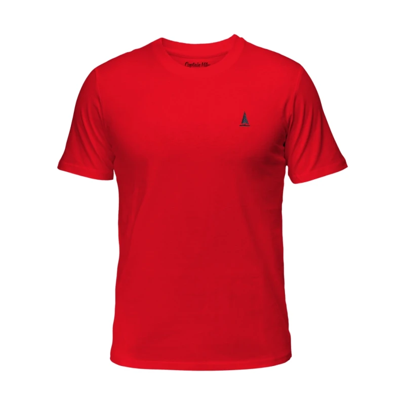 Koszulka męska czerwona Z HAFTEM BAWEŁNA TURECKA, T-shirt