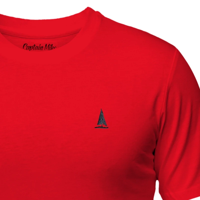Koszulka męska czerwona Z HAFTEM BAWEŁNA TURECKA, T-shirt