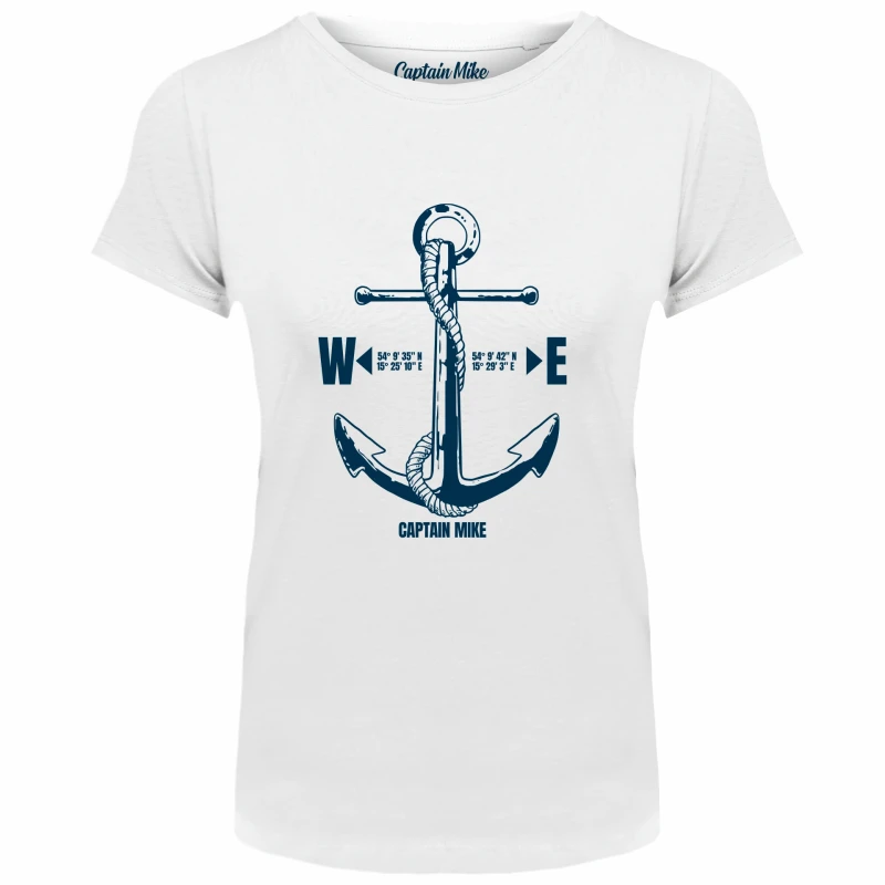 T-SHIRT damski Z KOTWICĄ koszulka TURECKA BAWEŁNA