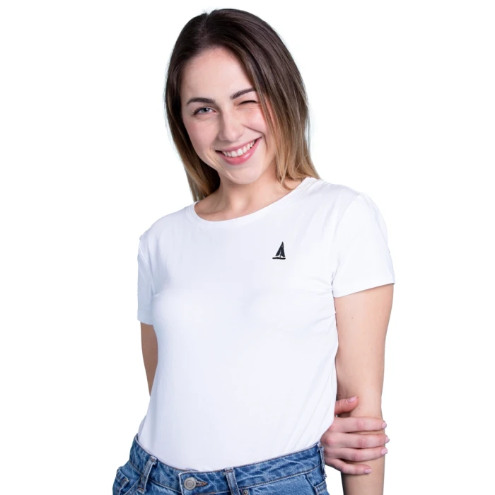 T-shirt damski biały CAPTAIN'S LINE