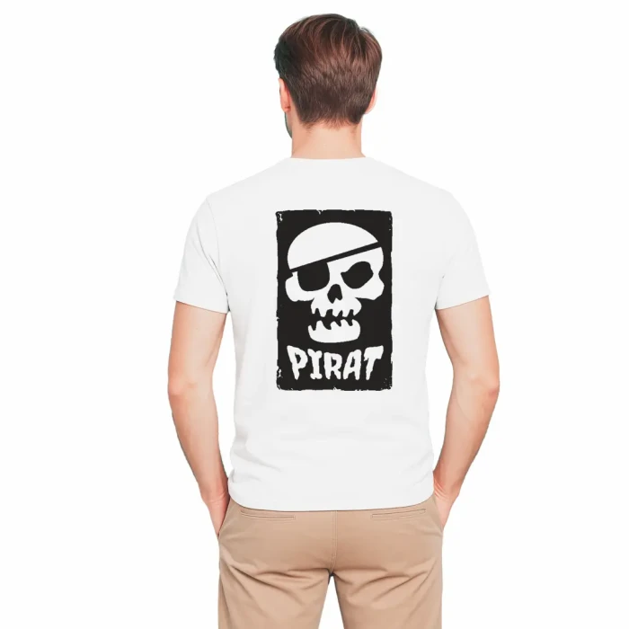 Koszulka męska BAWEŁNA TURECKA T-shirt z nadrukiem na plecach Captain Mike