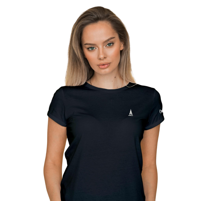 T-shirt damski granatowy CAPTAIN'S LINE