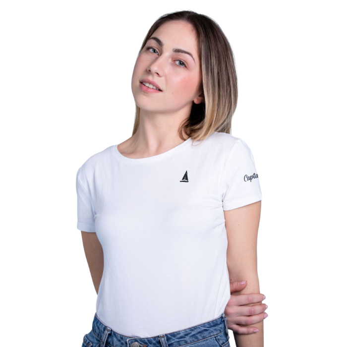 T-shirt damski biały CAPTAIN'S LINE