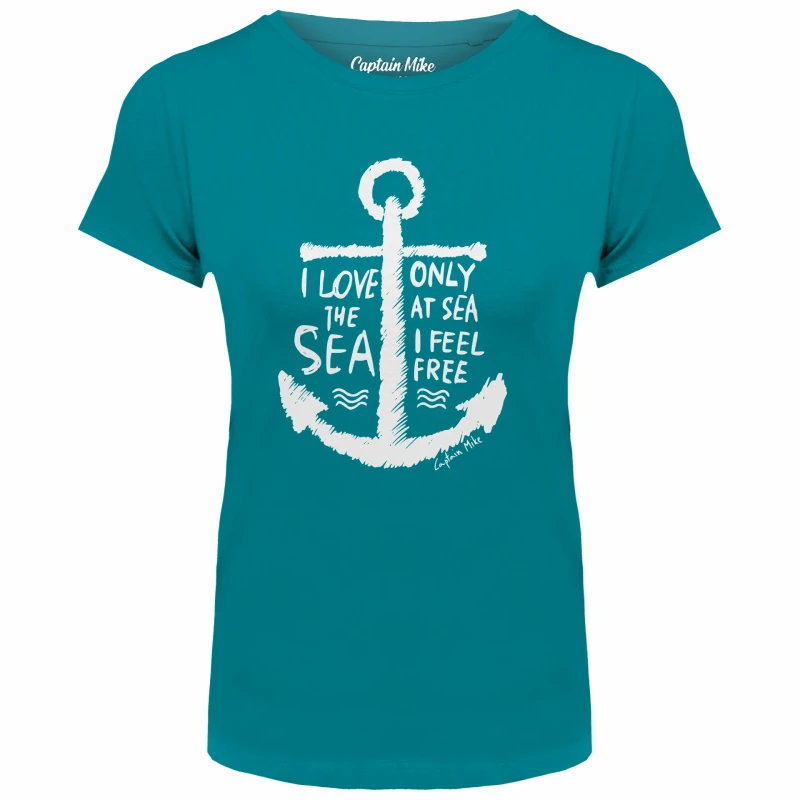 T-SHIRT damski koszulka turkusowa TURECKA BAWEŁNA