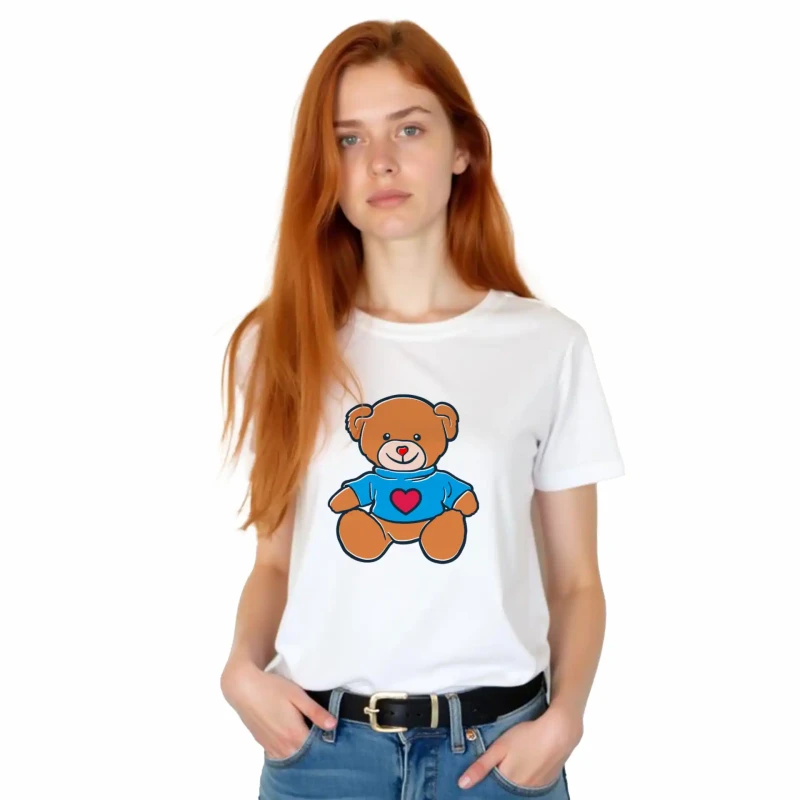 T-SHIRT damski MIŚ koszulka biała TURECKA BAWEŁNA