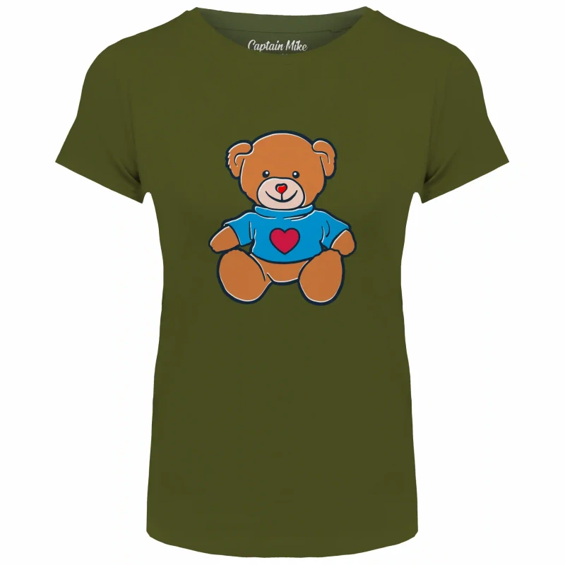 T-SHIRT damski MIŚ koszulka zielona TURECKA BAWEŁNA