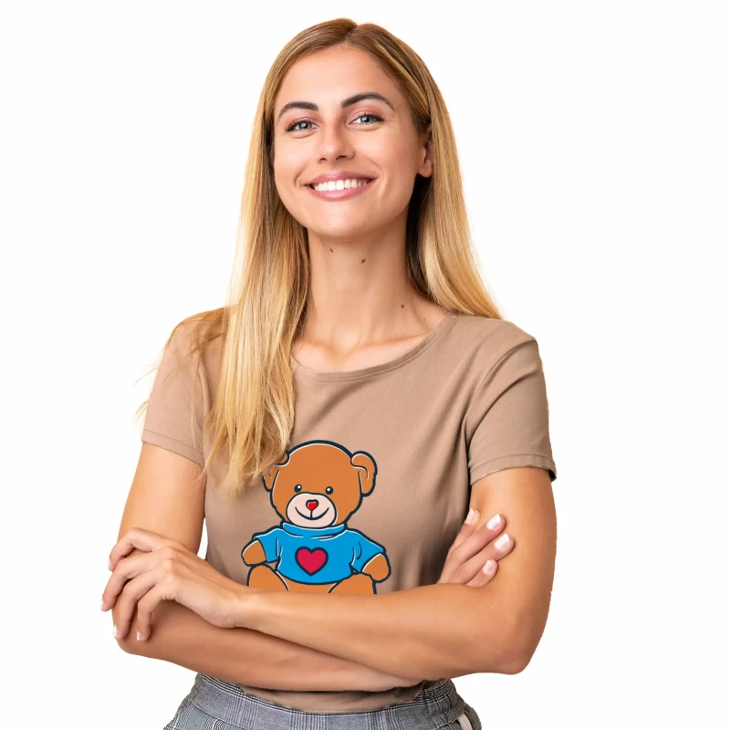 T-SHIRT damski MIŚ koszulka beżowa TURECKA BAWEŁNA