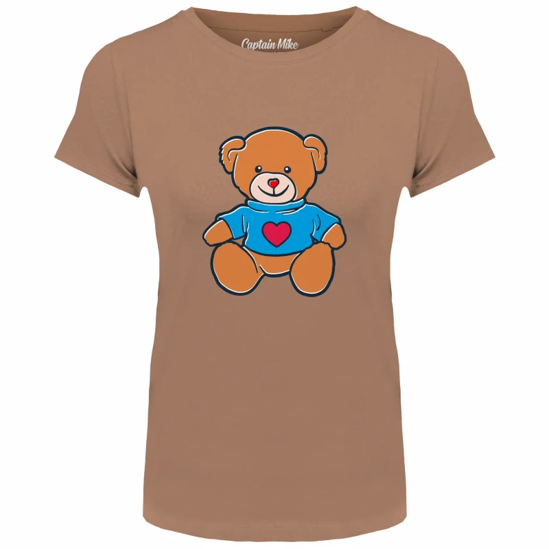 T-SHIRT damski MIŚ koszulka beżowa TURECKA BAWEŁNA