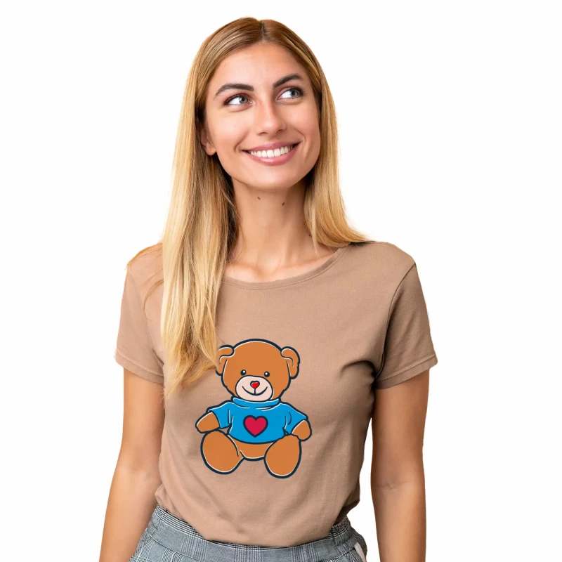 T-SHIRT damski MIŚ koszulka beżowa TURECKA BAWEŁNA