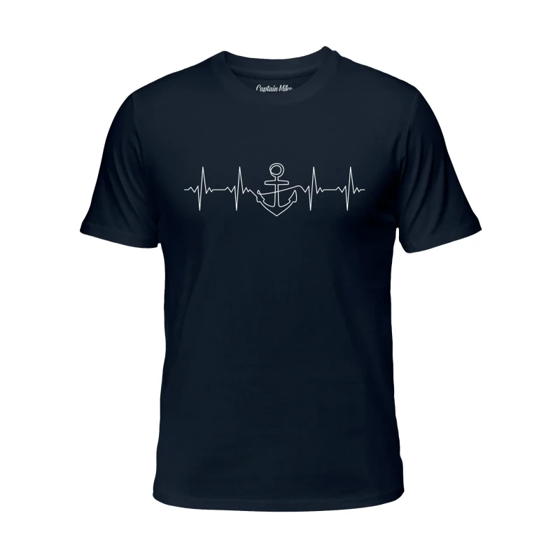 Koszulka męska BAWEŁNA TURECKA granatowa z nadrukiem, T-shirt