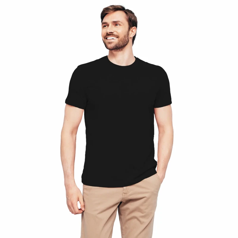 Koszulka męska BAWEŁNA TURECKA czarny T-shirt Captain Mike