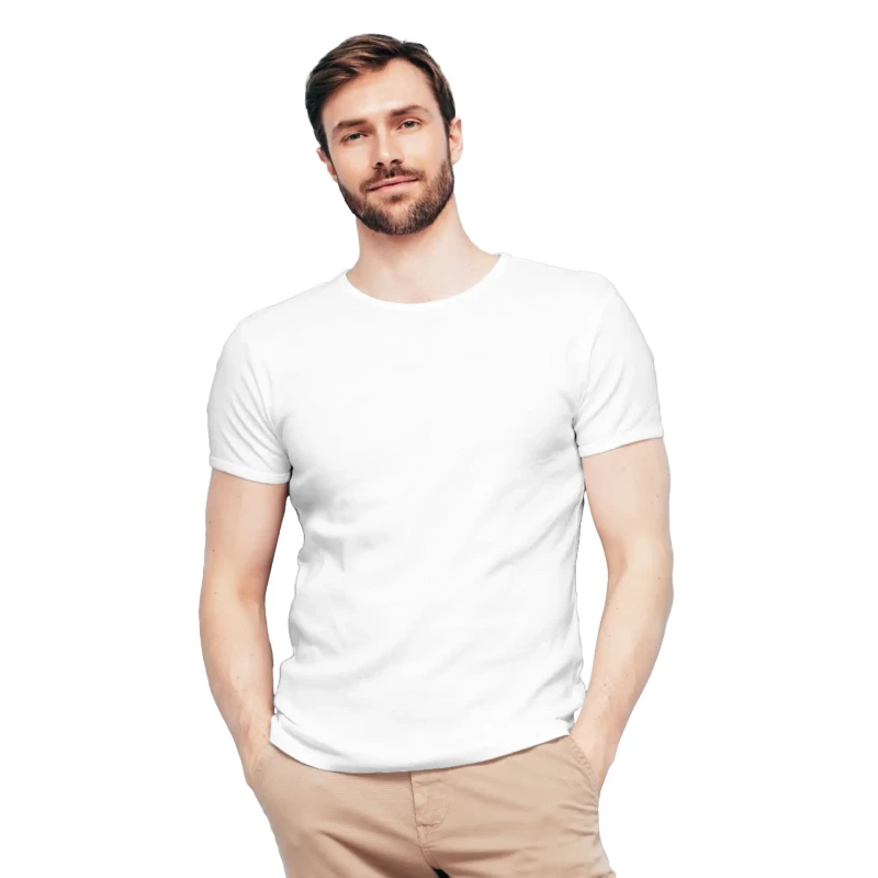 Koszulka męska BAWEŁNA TURECKA biały T-shirt Captain Mike