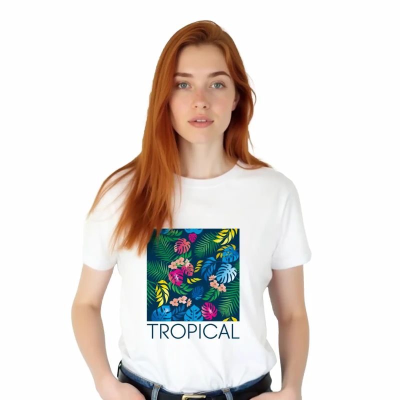 T-SHIRT damski KWIATY koszulka biała TURECKA BAWEŁNA Captain Mike