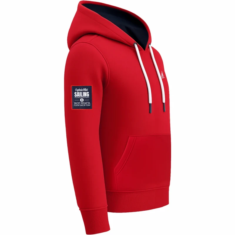 Bluza męska kangurka z kapturem czerwona Captain Mike SAILING