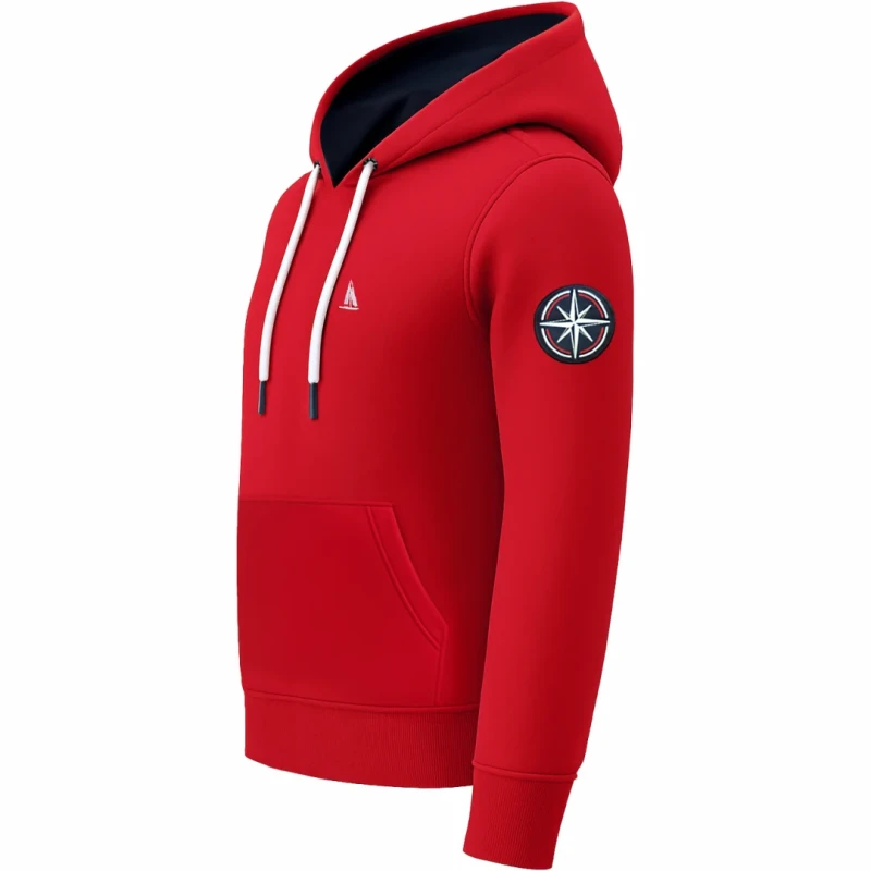 Bluza męska kangurka z kapturem czerwona Captain Mike SAILING