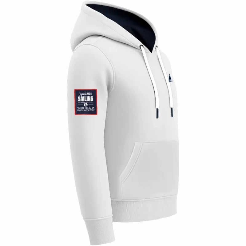 Bluza damska kangurka z kapturem biała Captain Mike SAILING