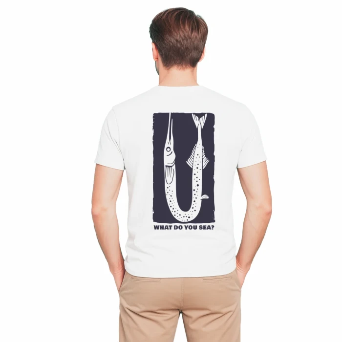 Koszulka męska BAWEŁNA TURECKA T-shirt z nadrukiem na plecach Captain Mike