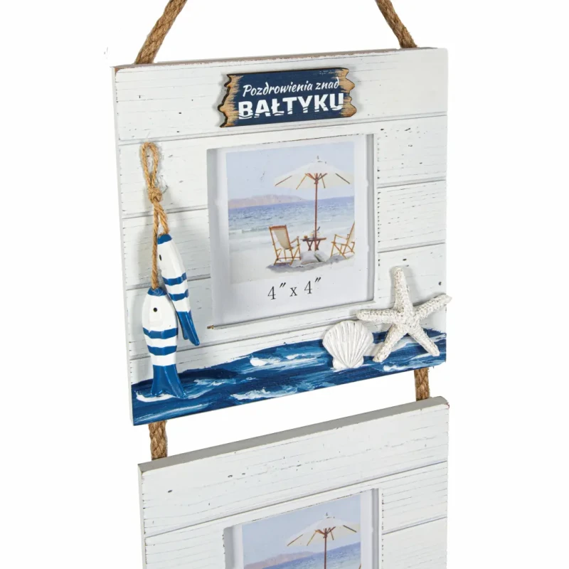 Ramka do zdjęć ozdobna wisząca 3 szt Pozdrowienia znad Bałtyku 17x3x66.5 cm