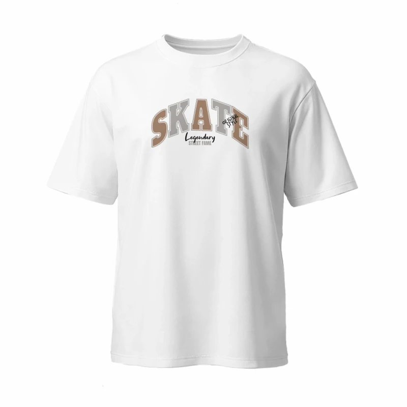 Męska koszulka T-shirt oversize z nadrukiem BAWEŁNA TUR0ECKA biała