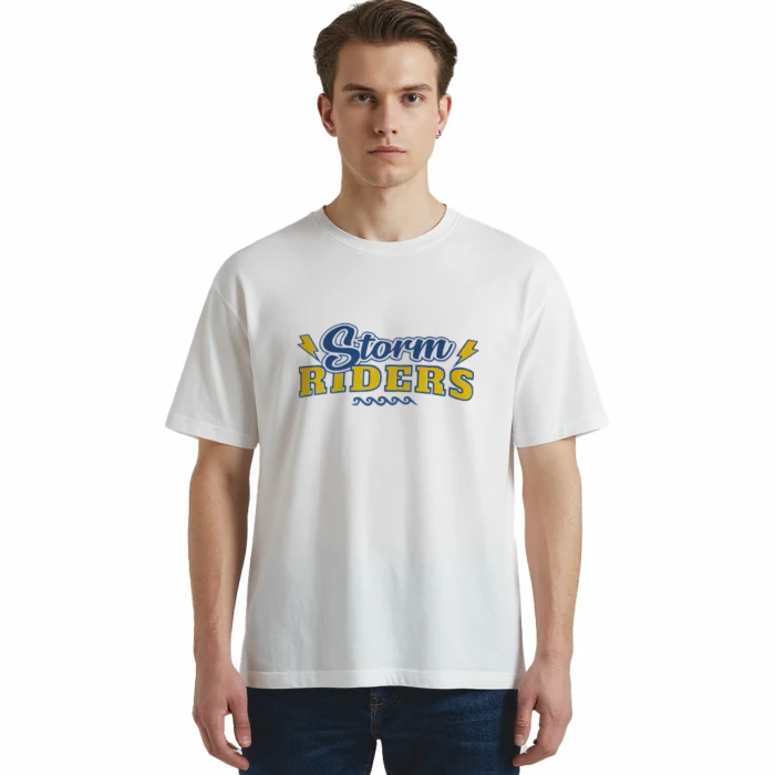 Męska koszulka T-shirt oversize z nadrukiem BAWEŁNA TURECKA biała 