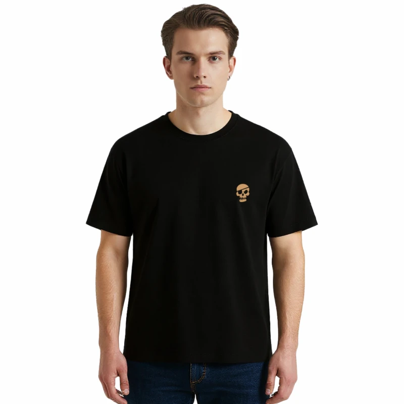 Męska koszulka T-shirt oversize z nadrukiem BAWEŁNA TURECKA czarna