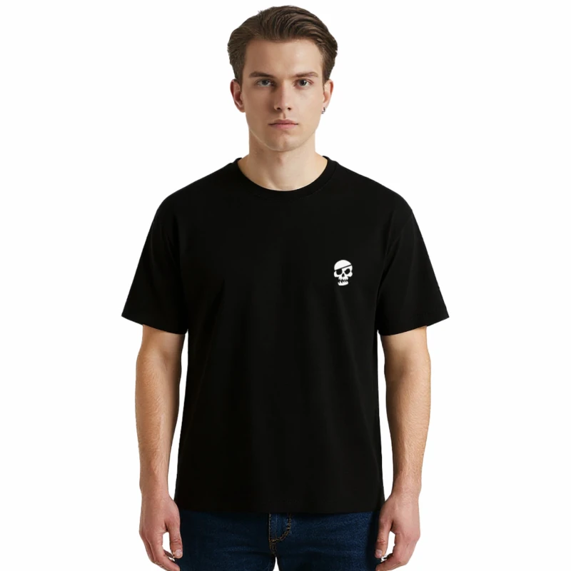Męska koszulka T-shirt oversize z nadrukiem BAWEŁNA TURECKA czarna