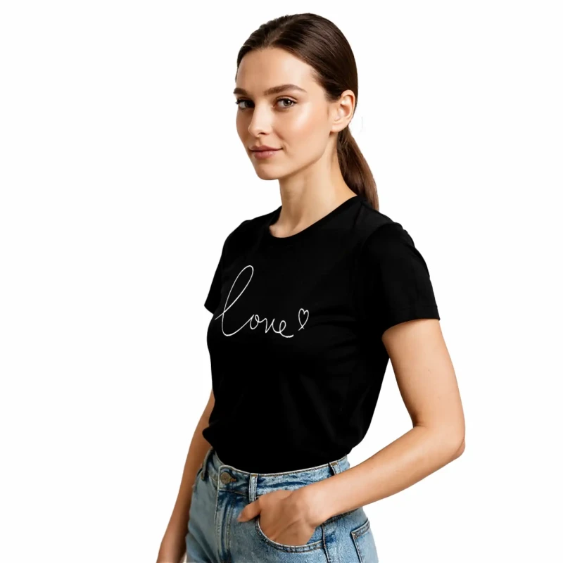T-SHIRT damski koszulka TURECKA BAWEŁNA czarna Captain Mike