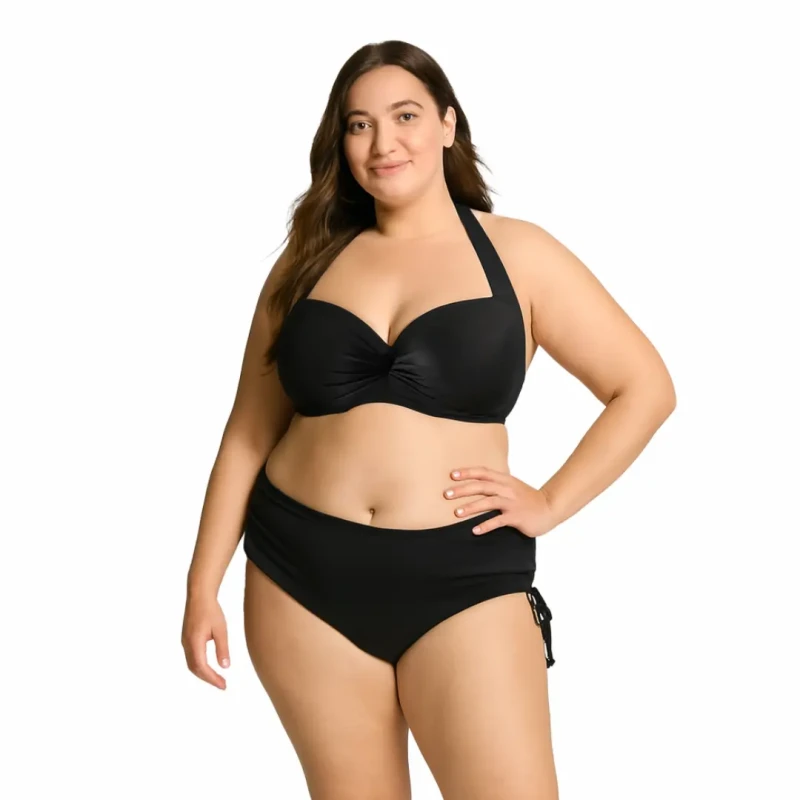 DÓŁ stroju kąpielowego PLUS SIZE majtki figi damskie czarne Captain Mike