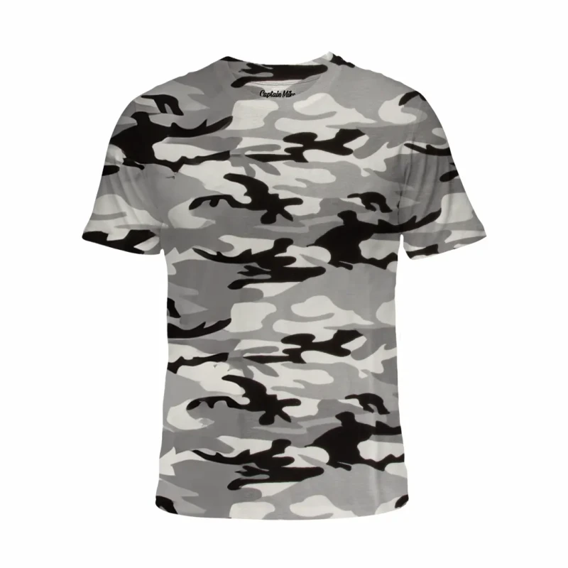 Męska koszulka t-shirt BAWEŁNA TURECKA moro szara
