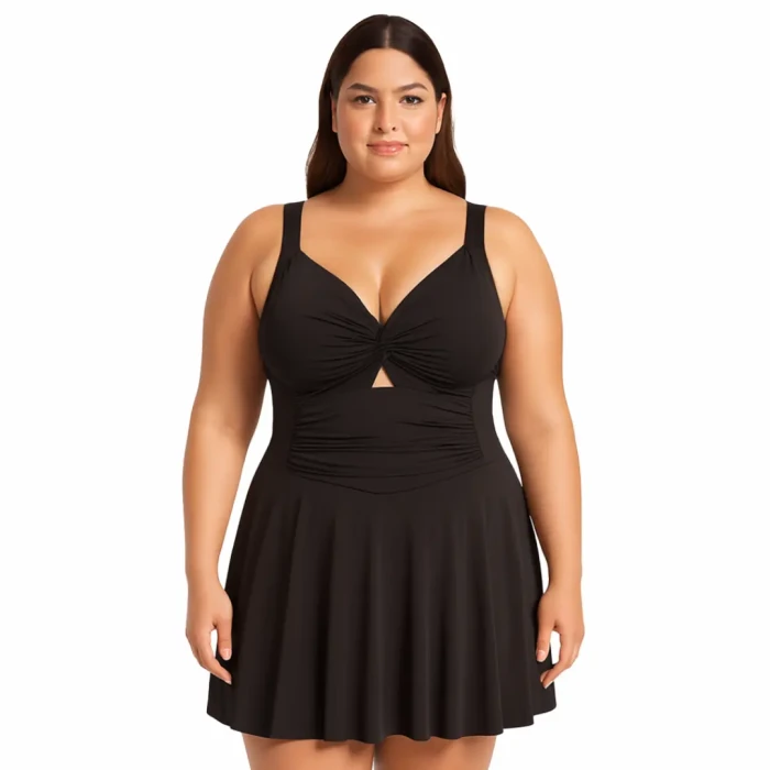 GÓRA od stroju kąpielowego PLUS SIZE TANKINI czarny Captain Mike 