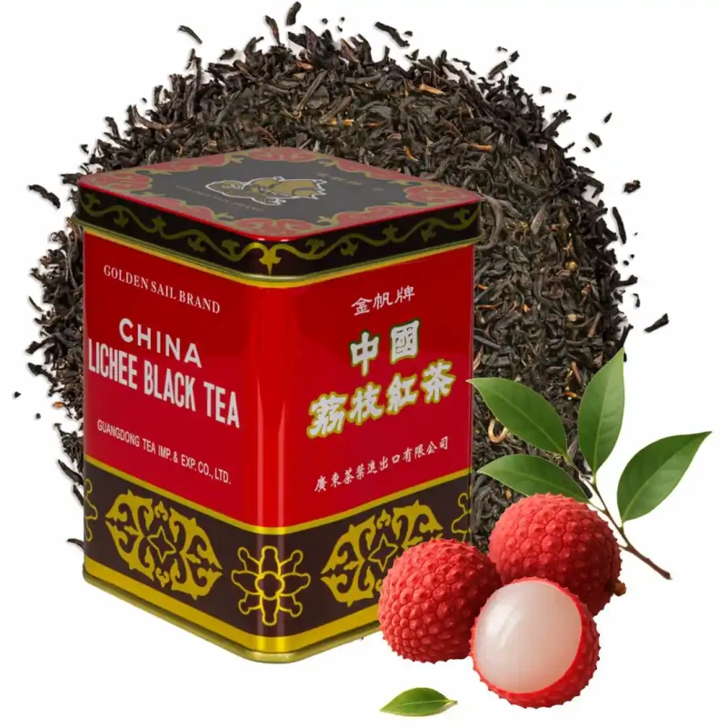 Zestaw prezentowy – porcelanowy czajniczek z filiżanką + zestaw herbat (Pu-erh, Czarna Lichee, Jaśminowa)