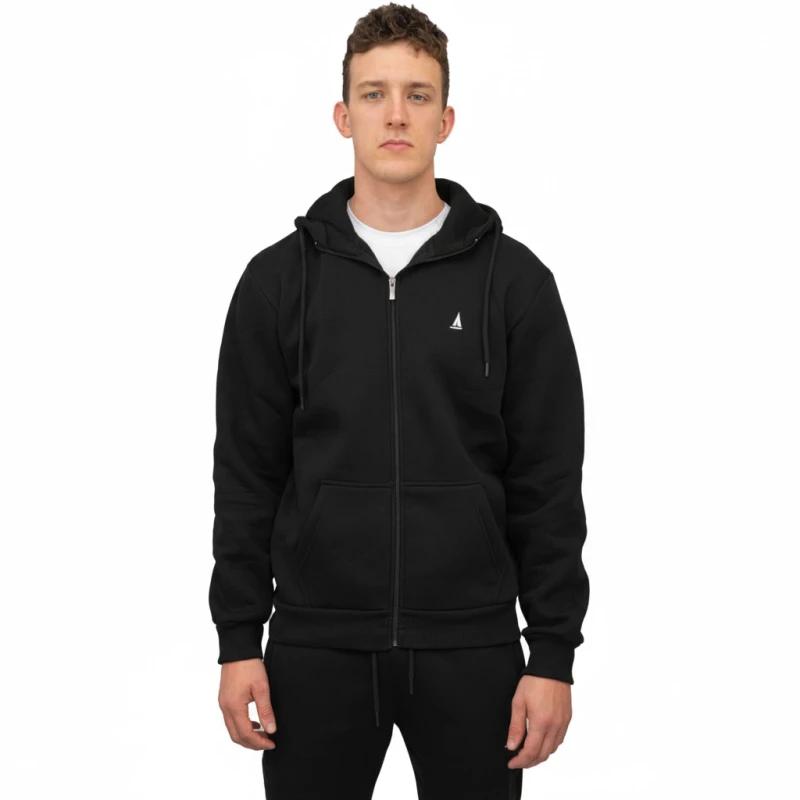 Bluza Męska Rozpinana Ocieplana Czarna Captain Mike