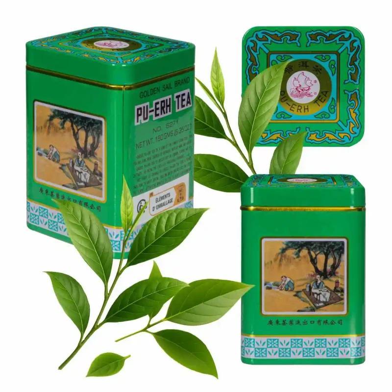 Zestaw Herbat Pu-erh – Golden Sail Brand (czerwona herbata z Yunnanu) 4x180 g