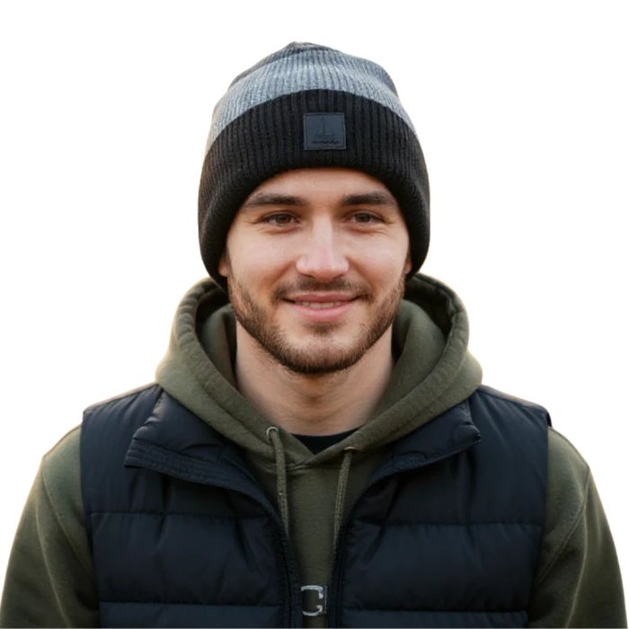 Ciepła czapka zimowa męska z wywinięciem beanie Captain Mike
