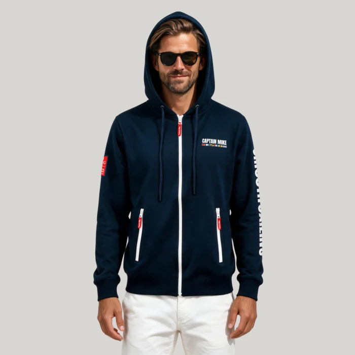 Bluza męska SAILING rozpinana z kapturem granatowa 
